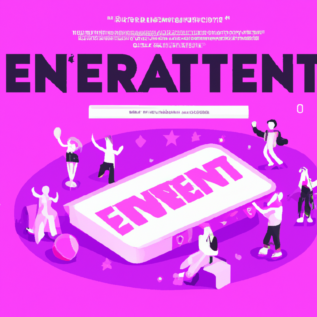 Feature artwork: neon stage and avatar crowd